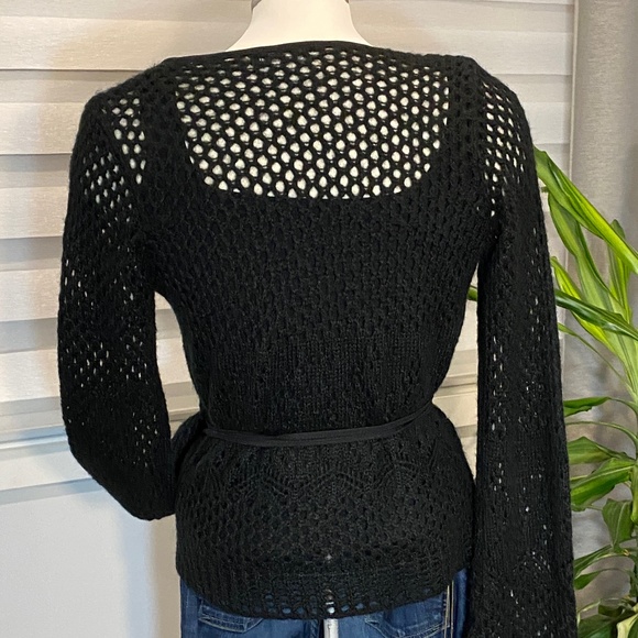 SISLEY Crocheted Knit Wool Cardigan - Picture 2 of 4